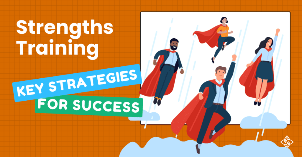 A group of animated men flying off signifying STRENGTHS TRAINING in Strengths-Based Workshops in Australia by Satori Connect Cliftonstrengths Workshops