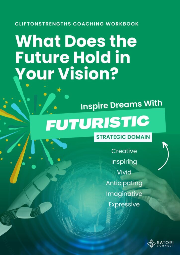 CliftonStrengths Futuristic theme icon illustrating visionary thinking and forward planning