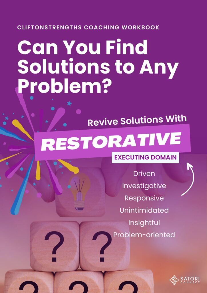CliftonStrengths Restorative theme icon focused on problem-solving and fixing issues